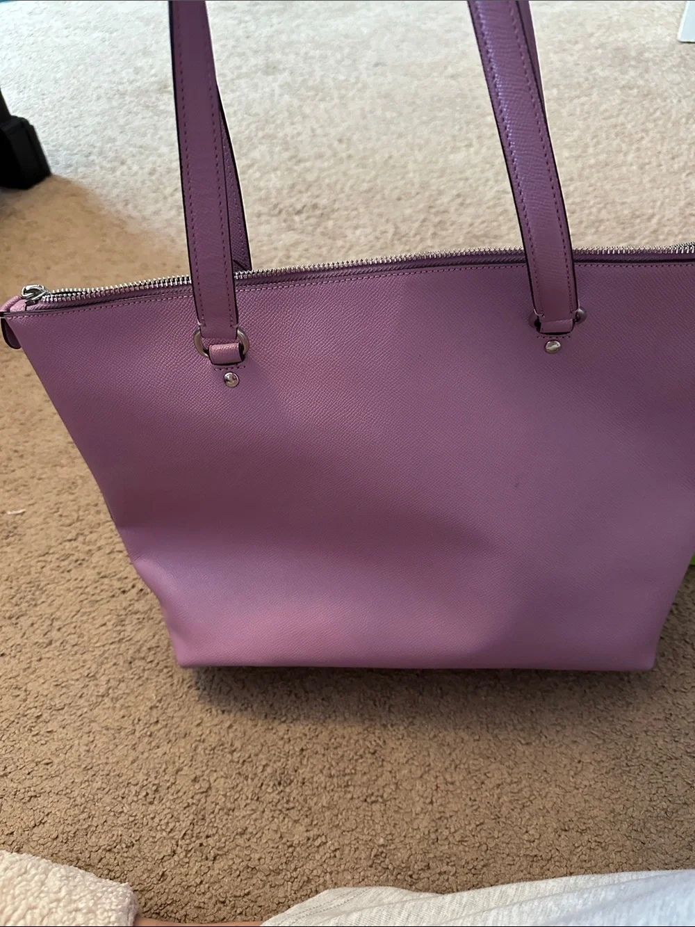 Coach Lilac Leather Tote Bag - Picture 3 of 9
